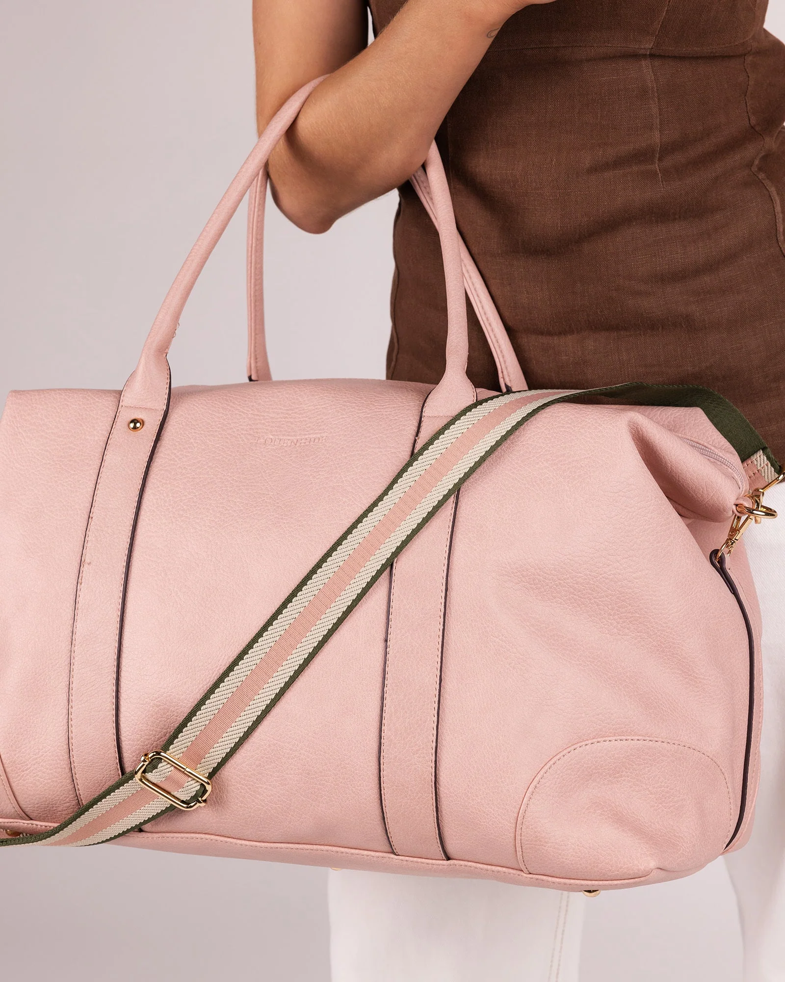 Alexis Stripe Weekender Travel Bag - Blush Stripe - Image 7