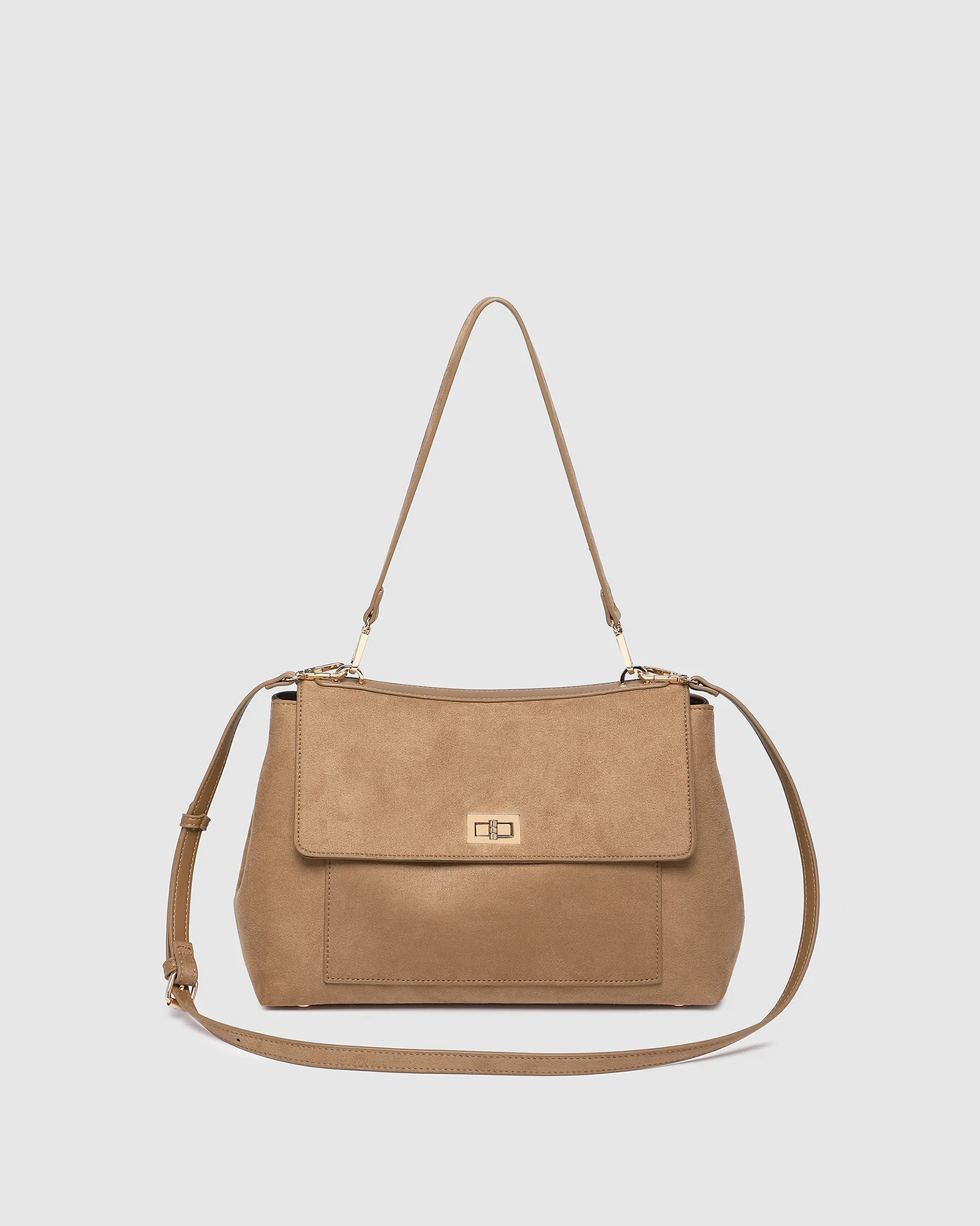 Arden Suedette Shoulder Bag - Honey - Image 3