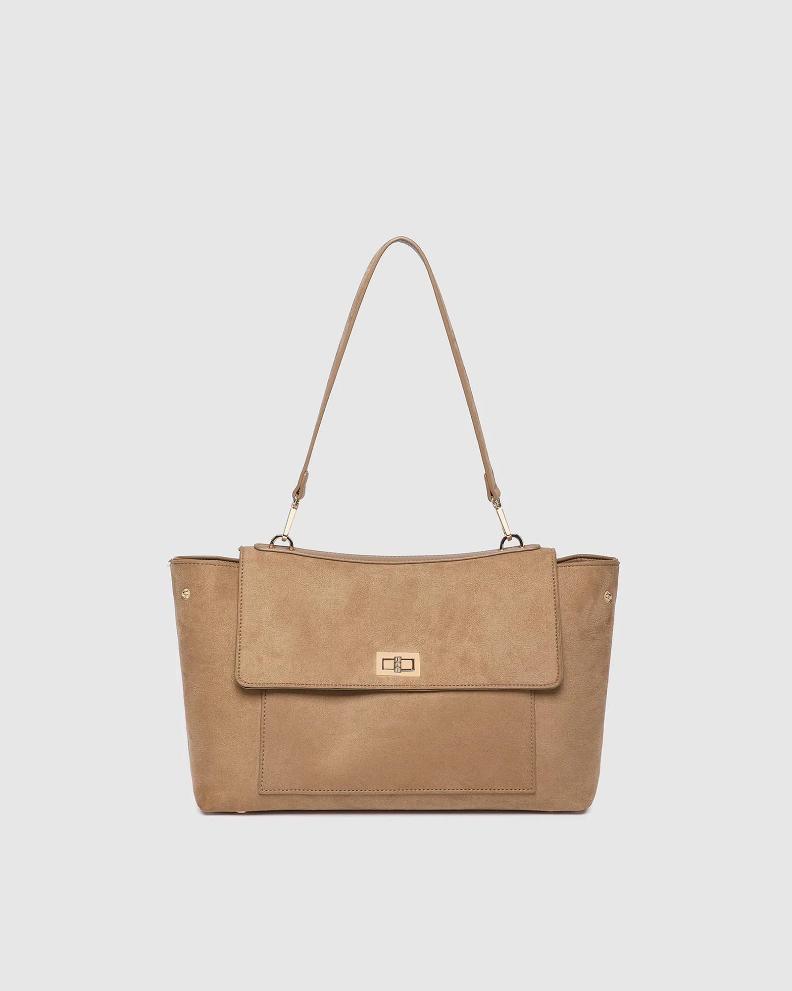Arden Suedette Shoulder Bag - Honey - Image 6