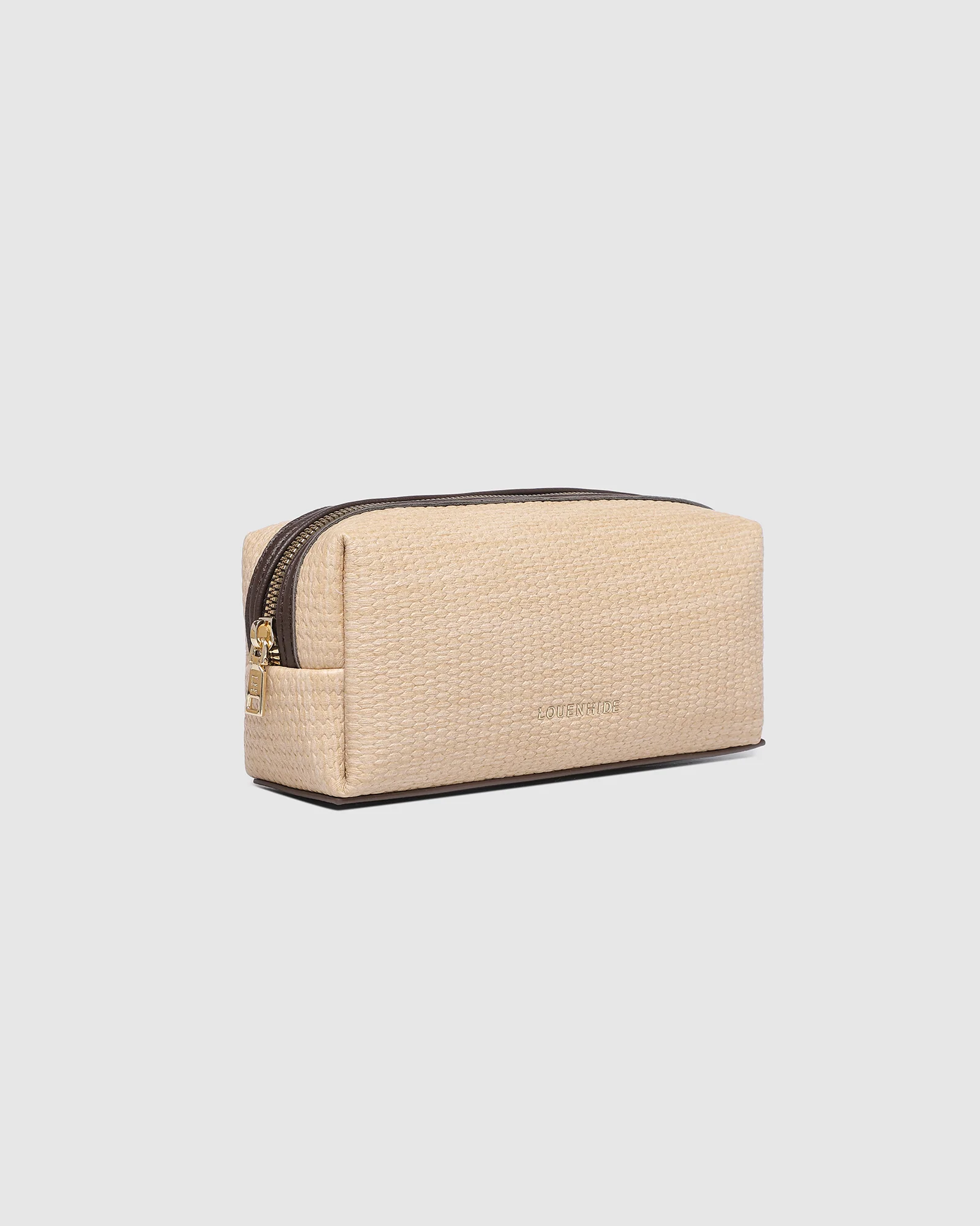 Brianna Makeup Bag - Natural/Chocolate - Image 3