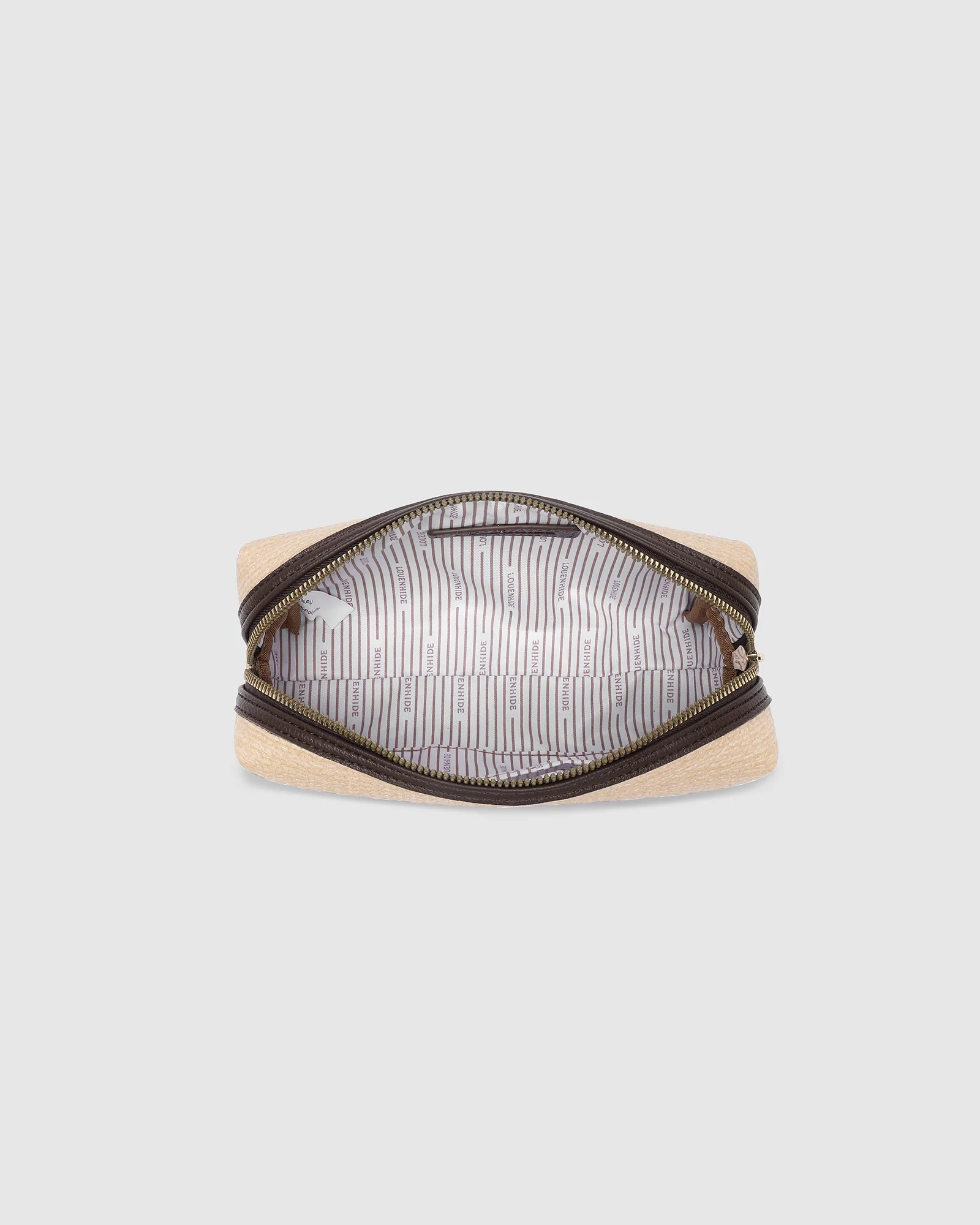 Brianna Makeup Bag - Natural/Chocolate - Image 6