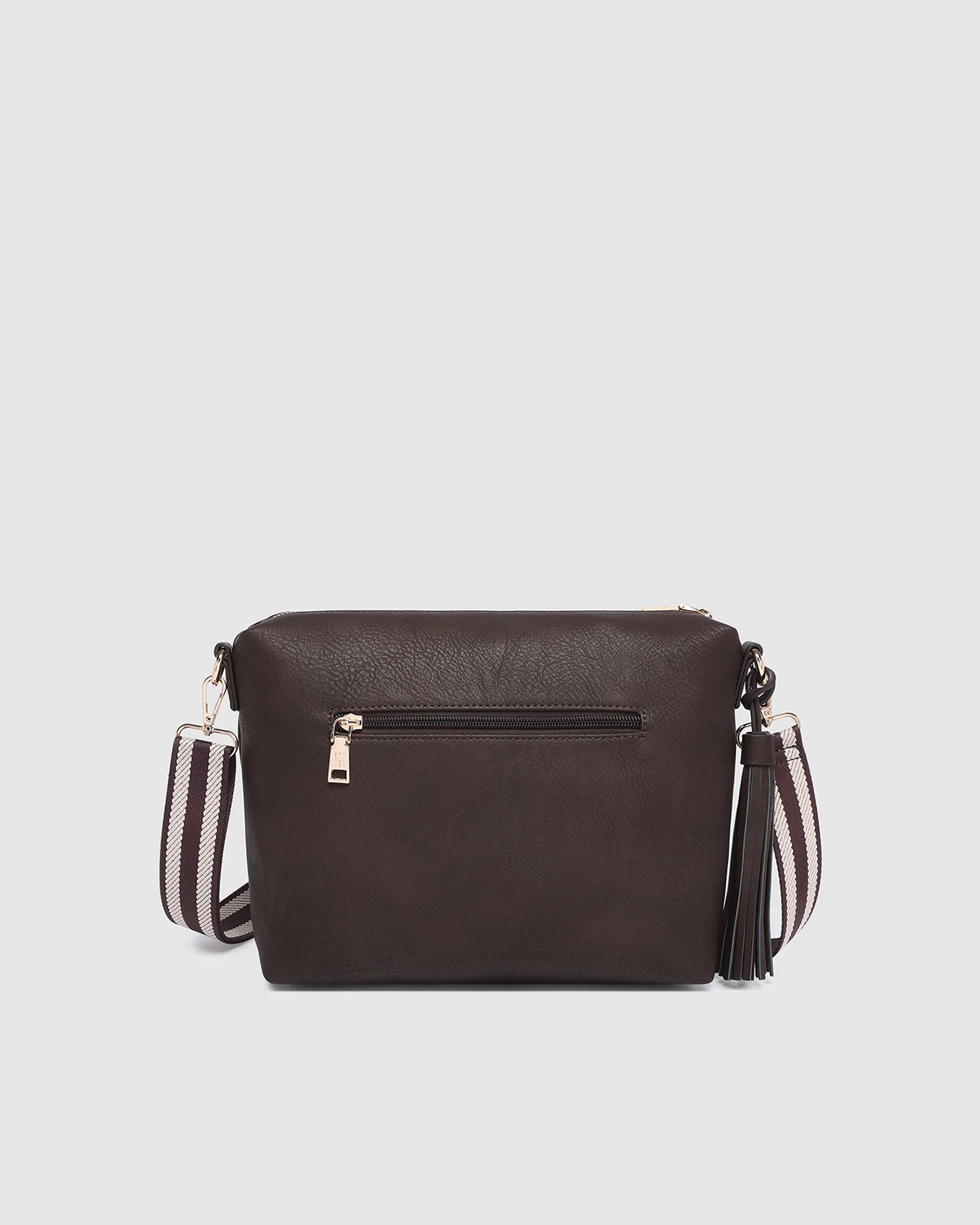 Daisy Stripe Crossbody Bag - Chocolate - Image 4