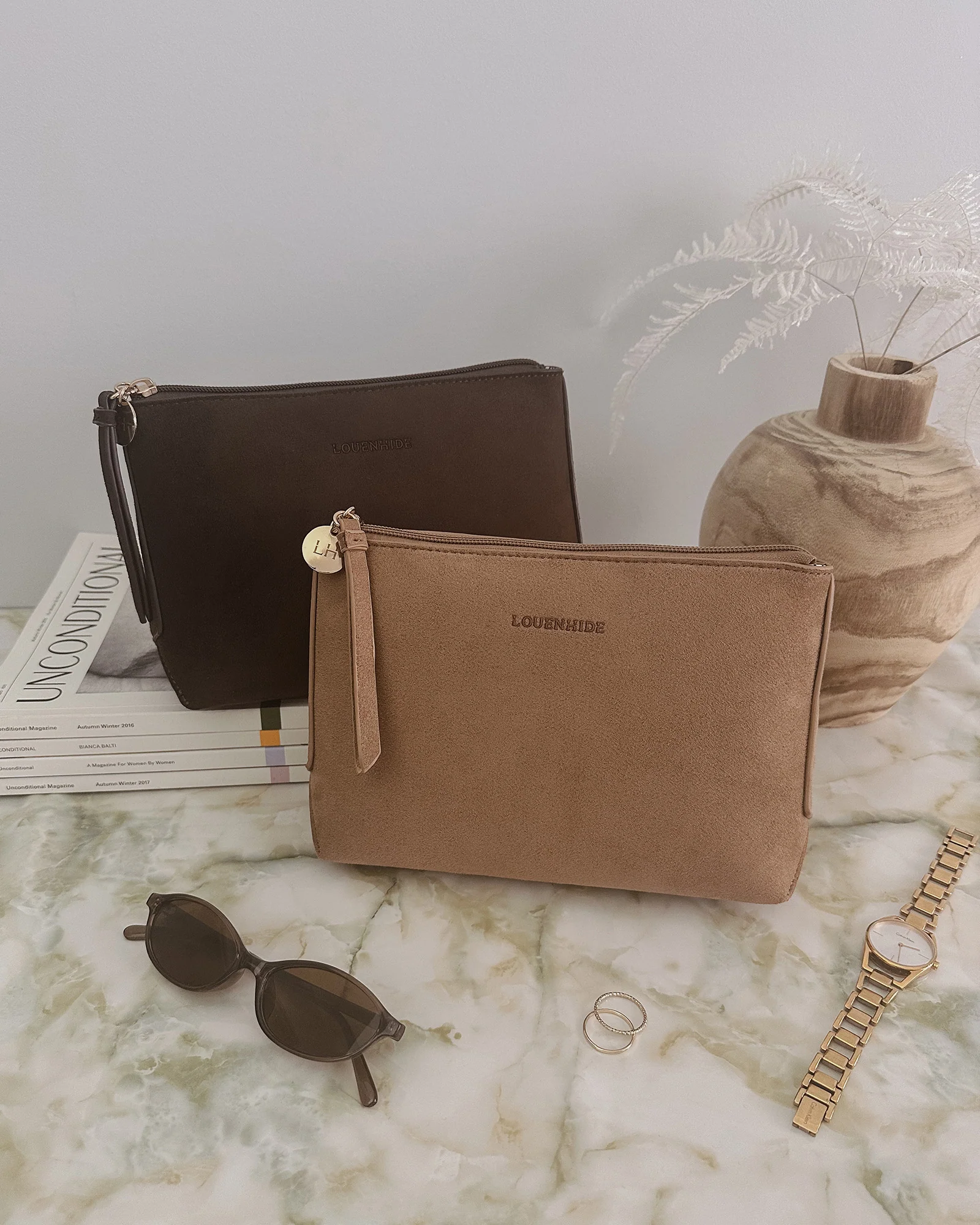 The Everyday Suedette Pouch - Honey - Image 6