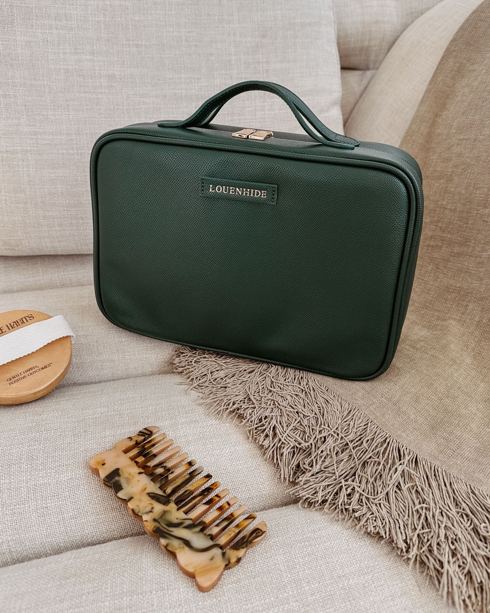 Georgie Cosmetic Case - Forest Green - Image 6