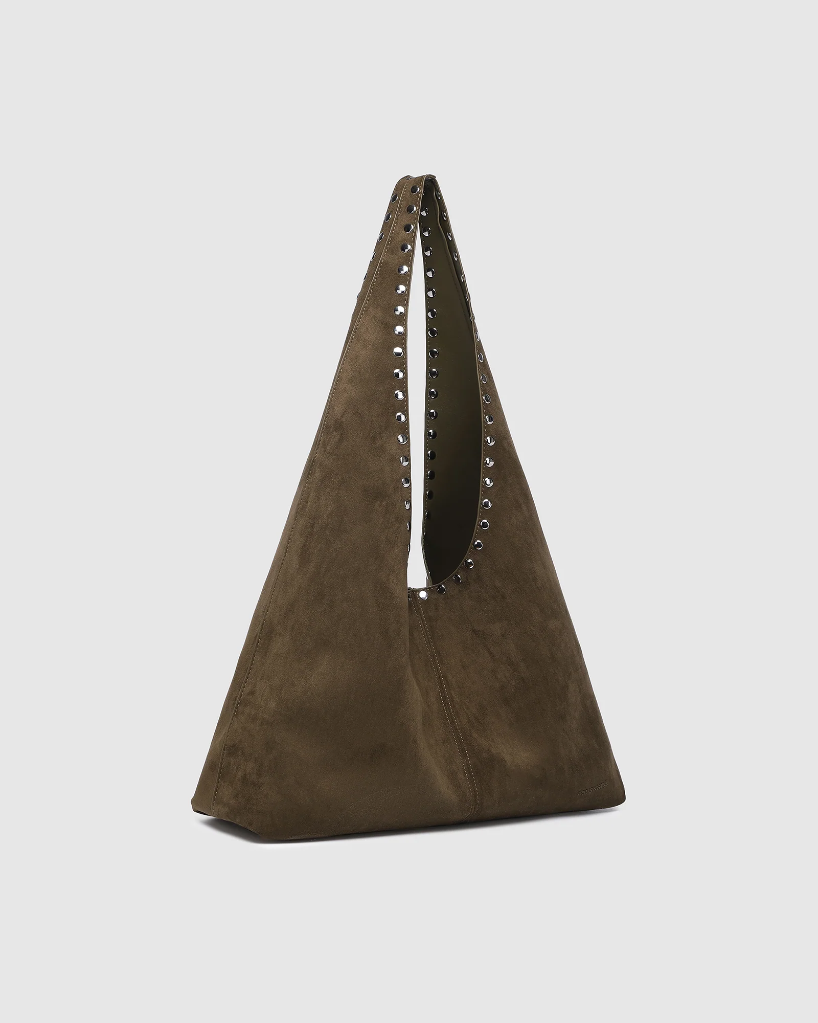 Hailey Suedette Shoulder Bag - Olive Brown - Image 3