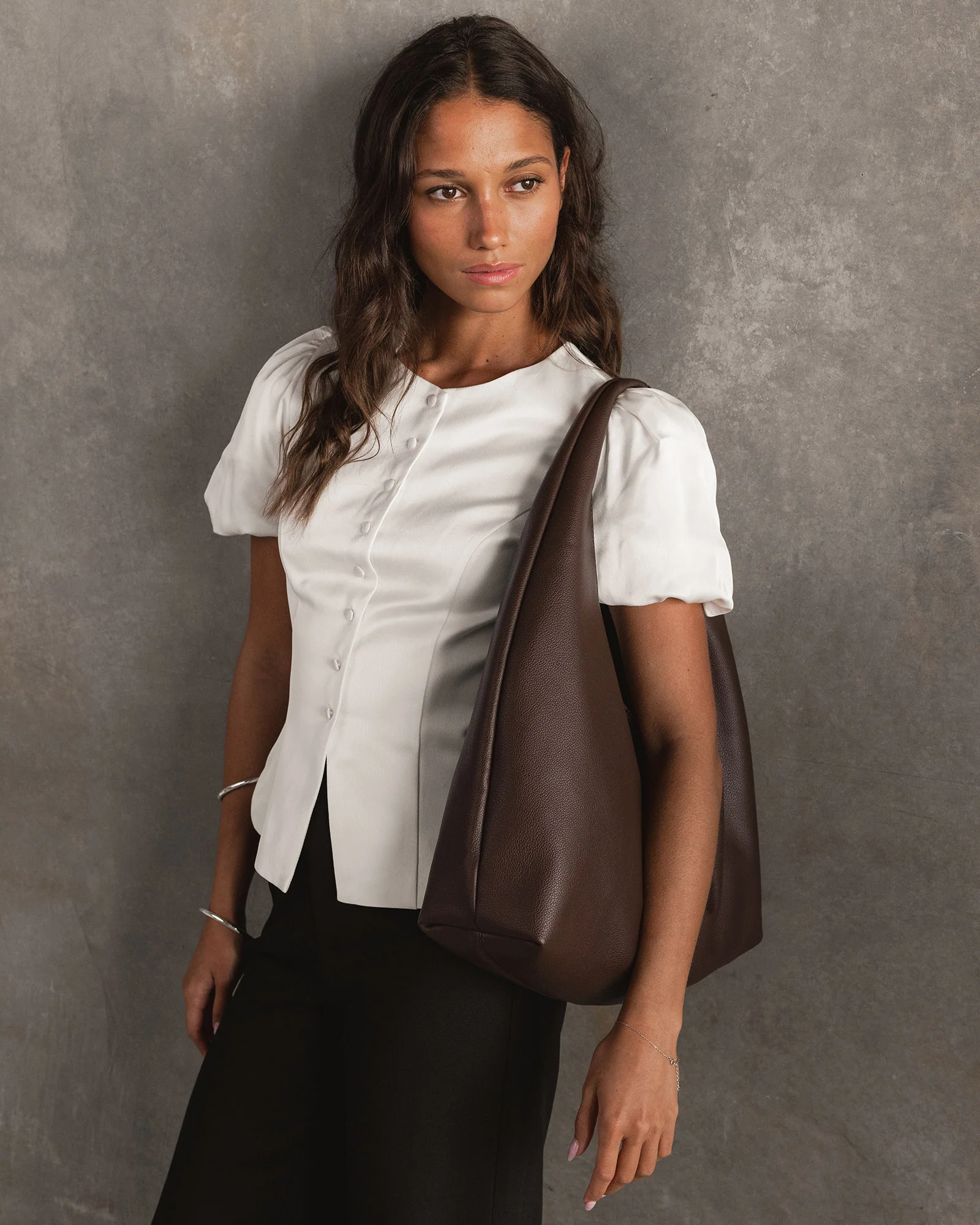 Monaco Shoulder Bag - Chocolate - Image 7