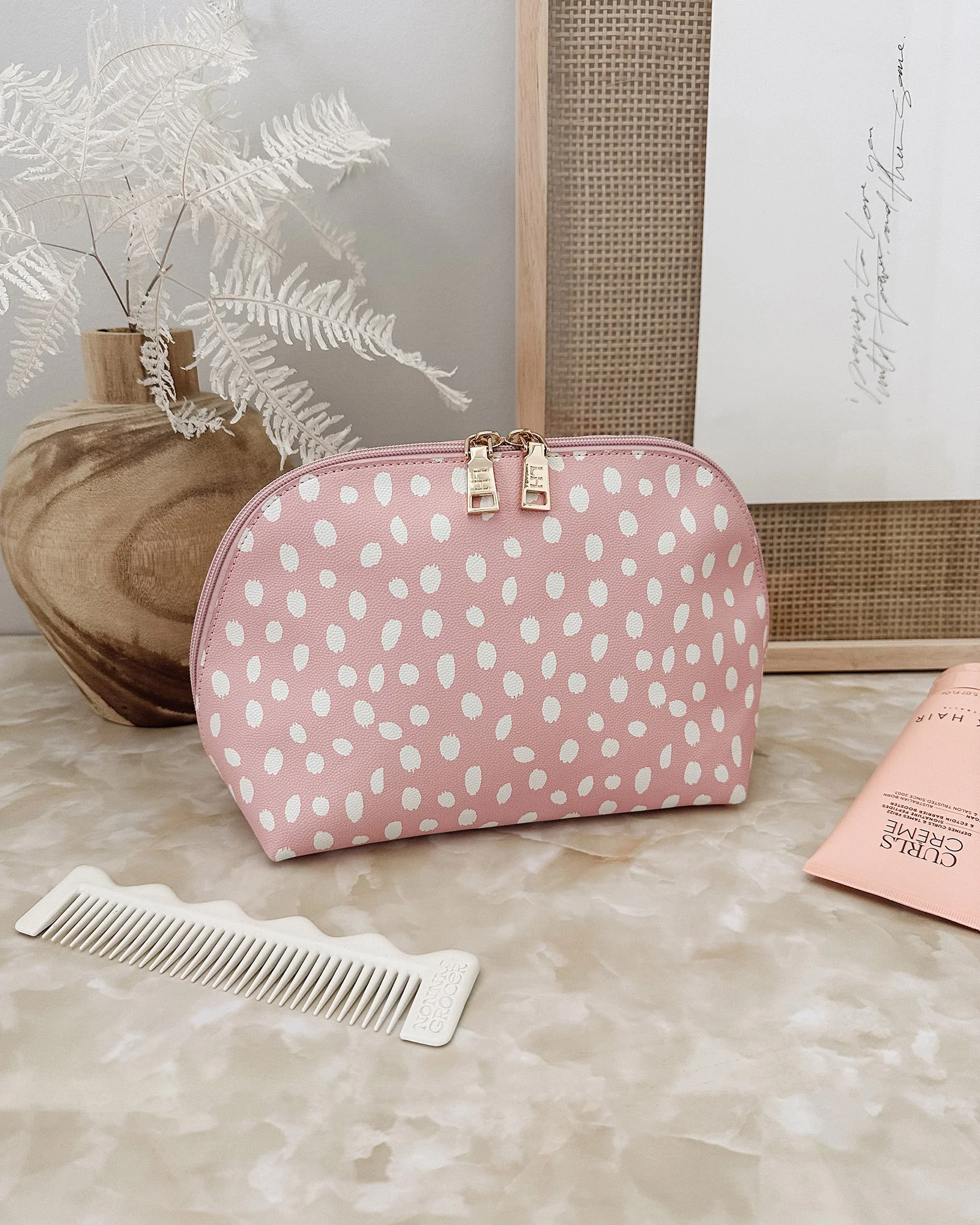 Nancy Cosmetic Bag - Pink Raindrop - Image 7