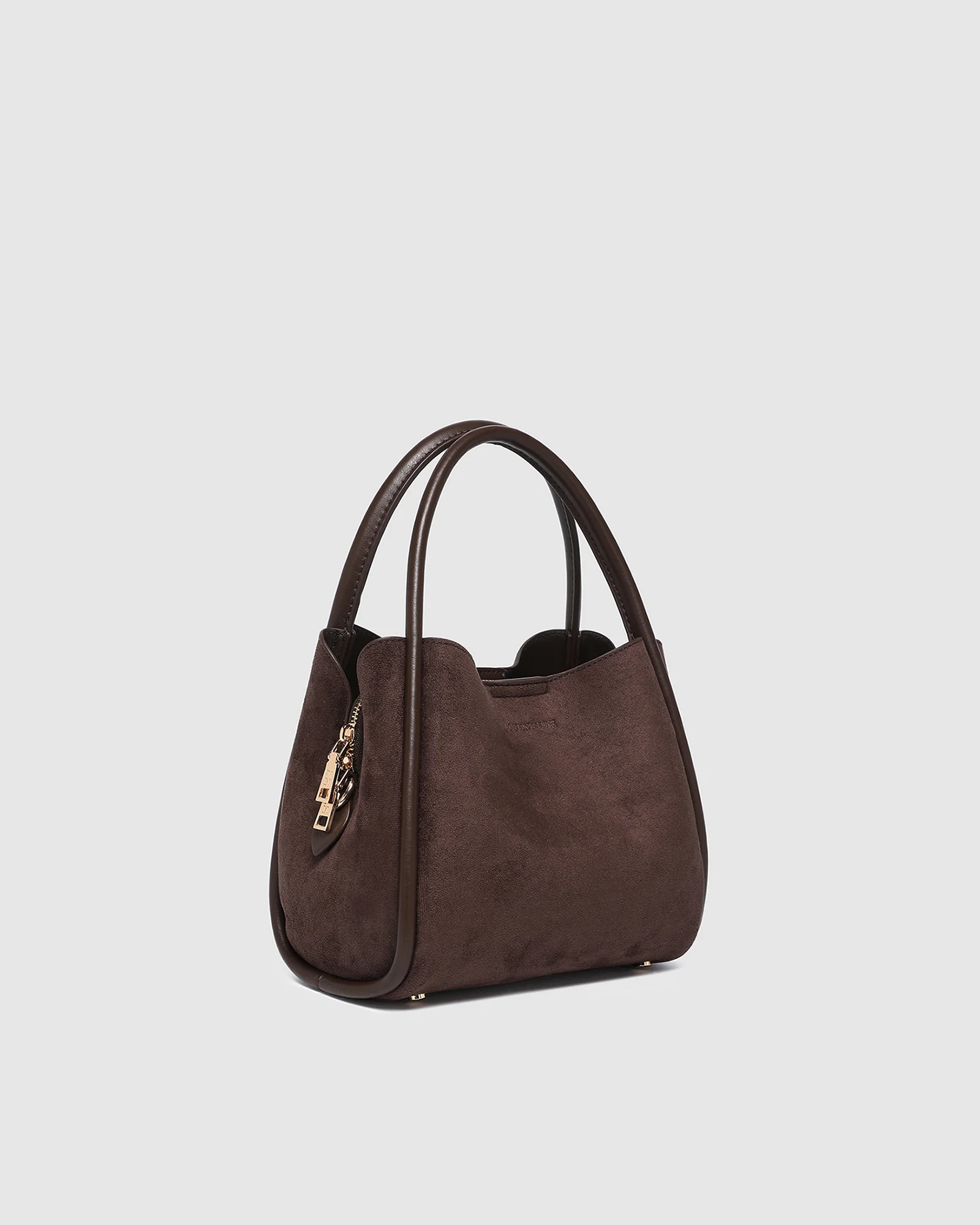 Steffie Suedette Mini Tote Bag - Chocolate - Image 3