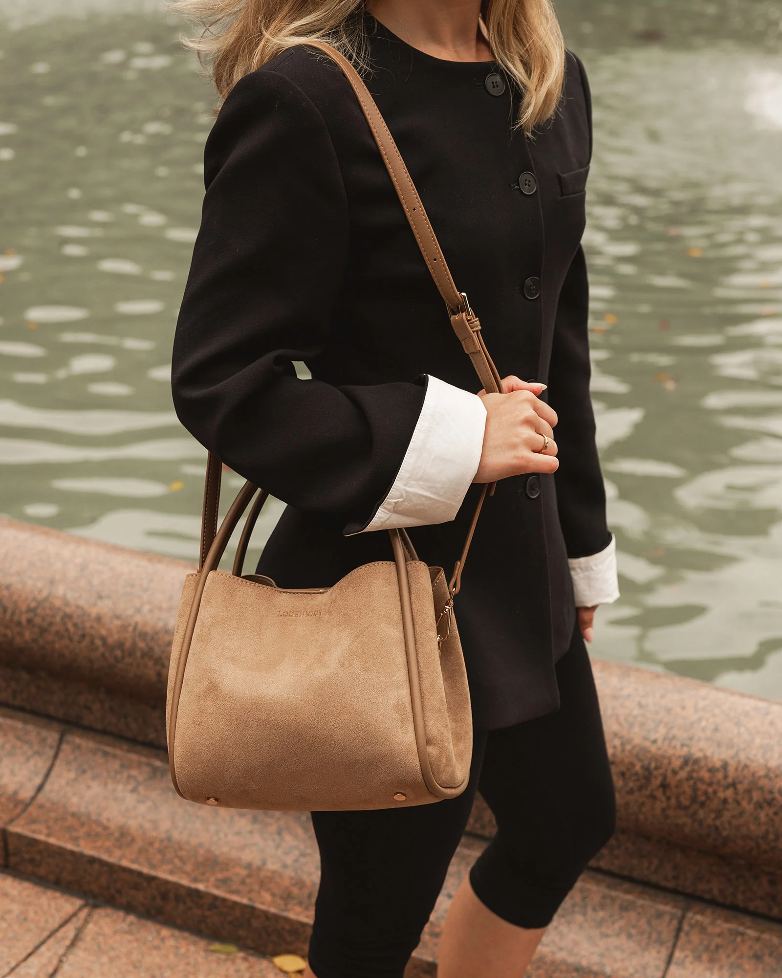 Steffie Suedette Mini Tote Bag - Honey - Image 7