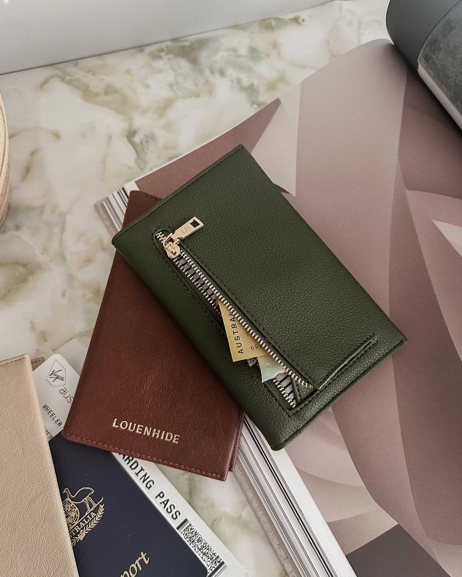 Venice Passport Holder - Olive - Image 7